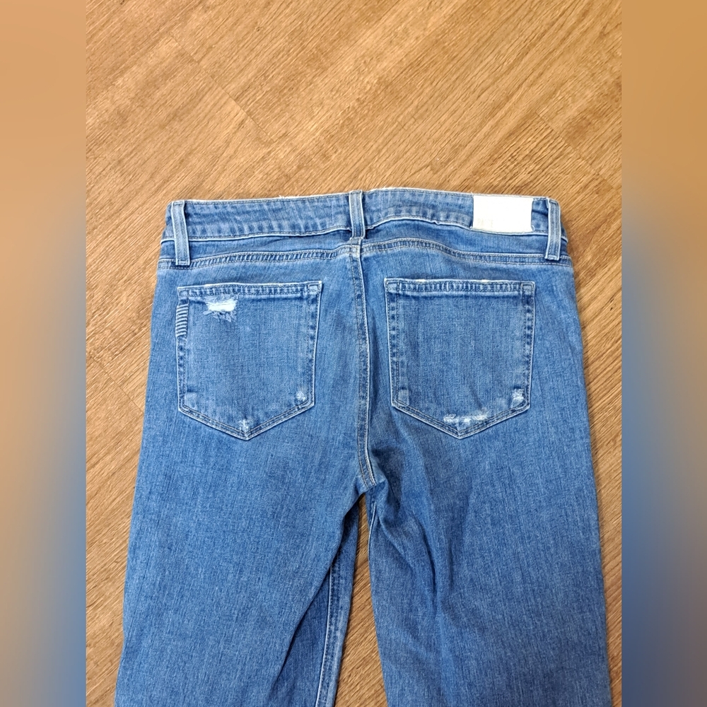 PAIGE Sloane Low Rise Distressed Denim Misses Jeans Size 27 - Picture 9 of 10